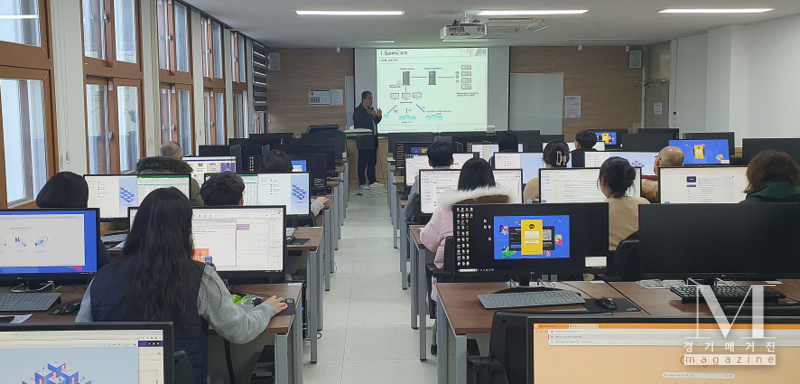 한신대학교가 Spotfire를 활용한 데이터 시각화 실습 교육이 진행 중이다.(사진=한신대학교 제공)