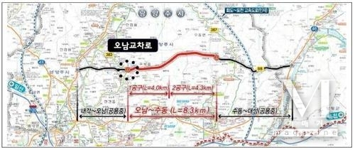 국지도 98호선 남양주 오남∼수동 구간.(사진= 남양주시 제공)
