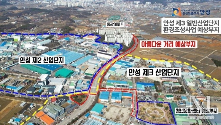 안성시 제3일반산단에 청년문화센터· 산책거리 조성 박차(안성 제3일반산업단지 청년문화센터 및 아름다운거리 조성 예정지 위치도/안성시 제공)
