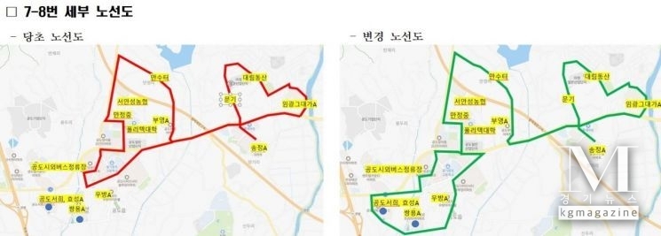 안성시, 19일부터 7-8번 시내버스 노선 개편 운행(사진= 7-8번 시내버스 노선도/안성시 제공)