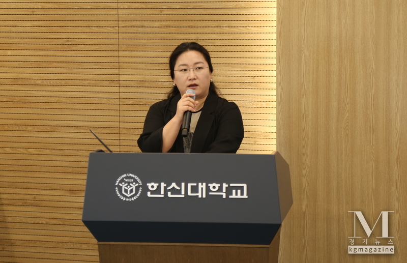 김애영 AI빅데이터센터장이 인사말을 하고 있다.(사진=한신대 제공)