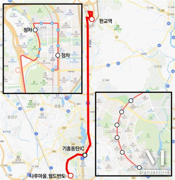 광역버스 6012번 노선도. (사진=화성시 제공)